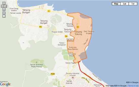 Tanjung Tokong Map